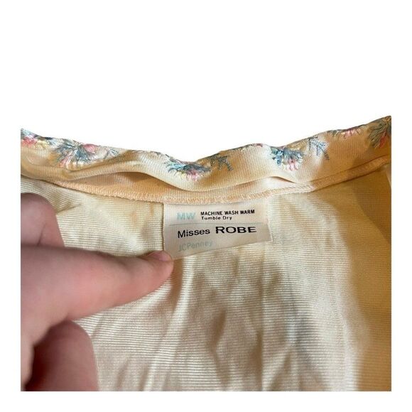 Vintage JC Penney Embroidered Floral Button Down Robe Misses Women Size M W - Picture 3 of 8